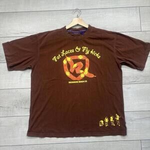 Vintage Rocawear Fat Laces & Fly Kicks Brown Graphic Tee Men XL Hip Hop Y2K